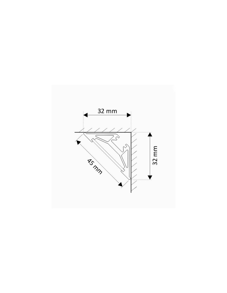 End cap TRI-LINE profile ( Grey )    OP2-ZASL-STAR-SZ