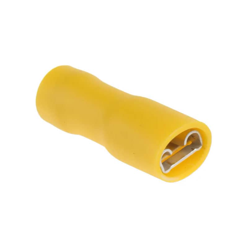 Yellow Female Spade 6.3mm/0.8mm F/Insulated Single Unit   WT13