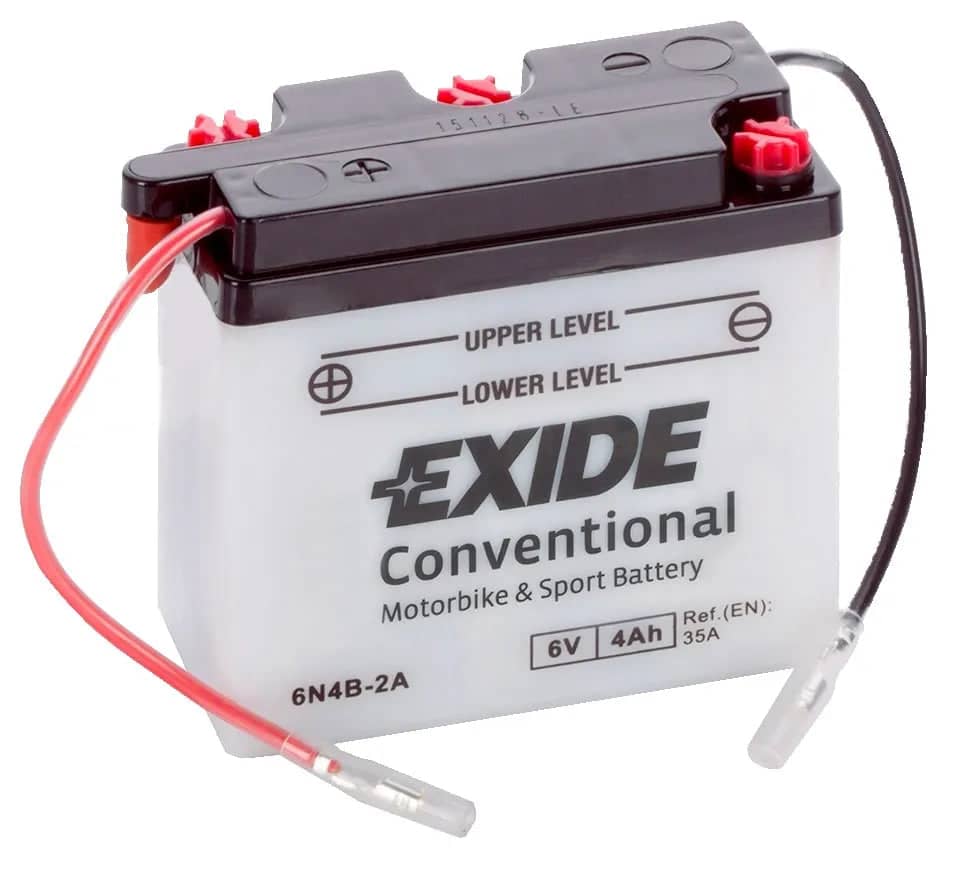 Exide 6N4B-2A 6V Conventional Motorcycle Batt    6N4B-2A  ( EOL )