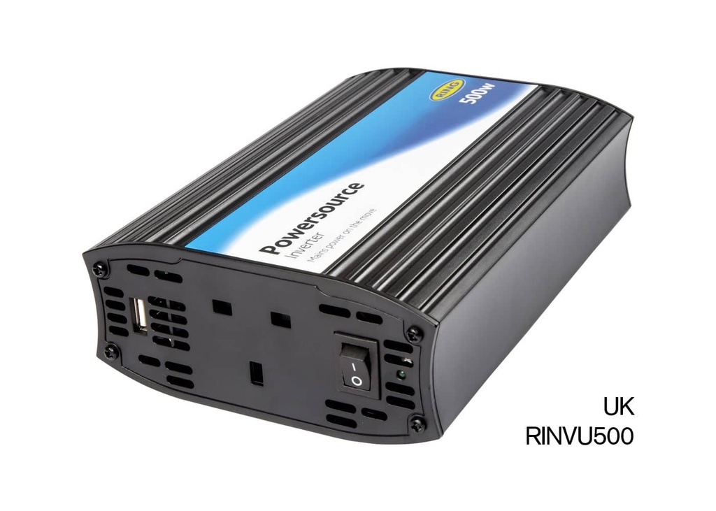 Ring RINVU500 500w Power Source Inverter with 2.1A USB - Single Socket   RINVU500