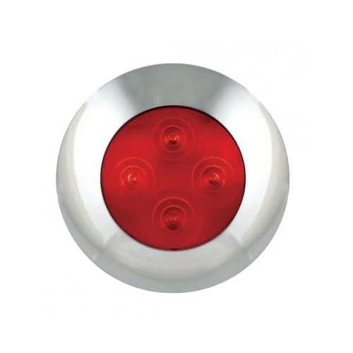 Courtesy Lamp 12V 4 LED Chrome Bezel - ( Red Lens )   75CLR