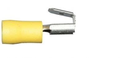 Yellow Piggy Back Connector 6.3mm Single Unit   WT57