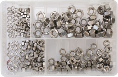 Assorted Stainless Steel Metric Nuts (250) - AT34