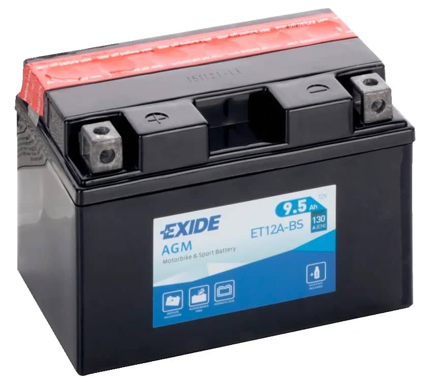 Exide ET12A-BS 12V AGM Motorcycle Battery    ET12A-BS