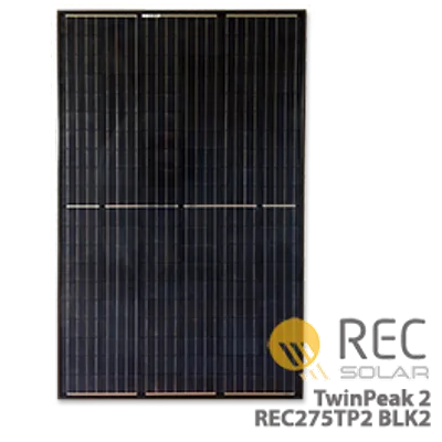 275w Poly Solar Panel Black    REC275TP2BLK2