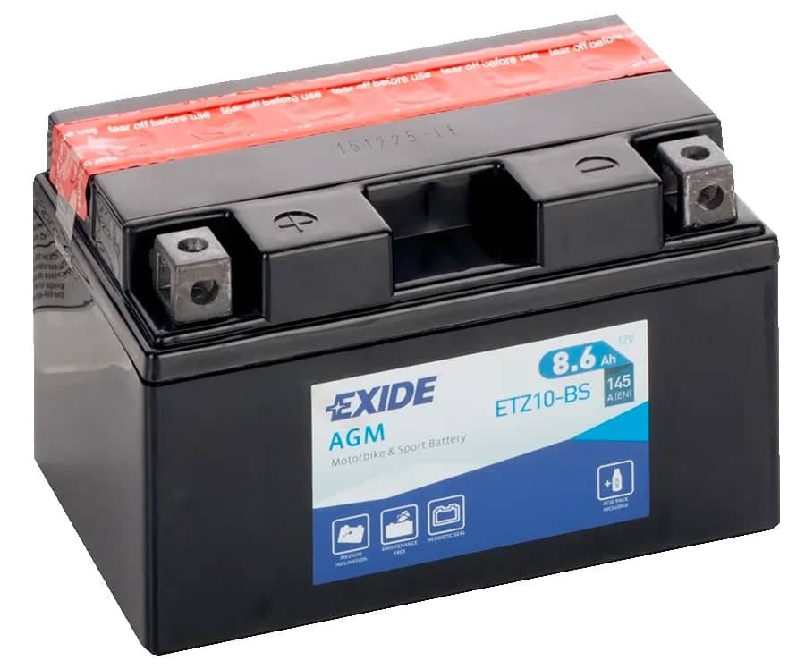 Exide ETZ10-BS 12V AGM Motorcycle battery ( YTZ10-BS ) 9Ah 145cca   ETZ10-BS