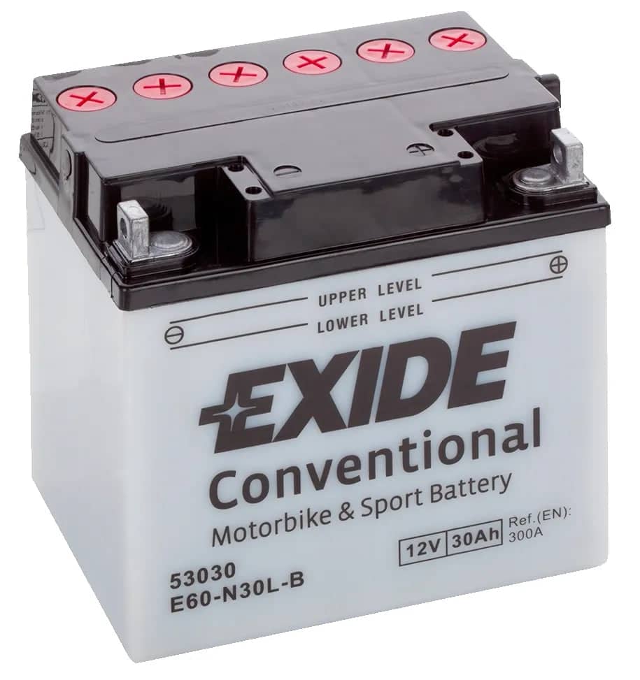 Exide E60-N30L-B 12V Motorcycle Battery ( Y60-N30L-B ) 30Ah 300cca   E60-N30L-B