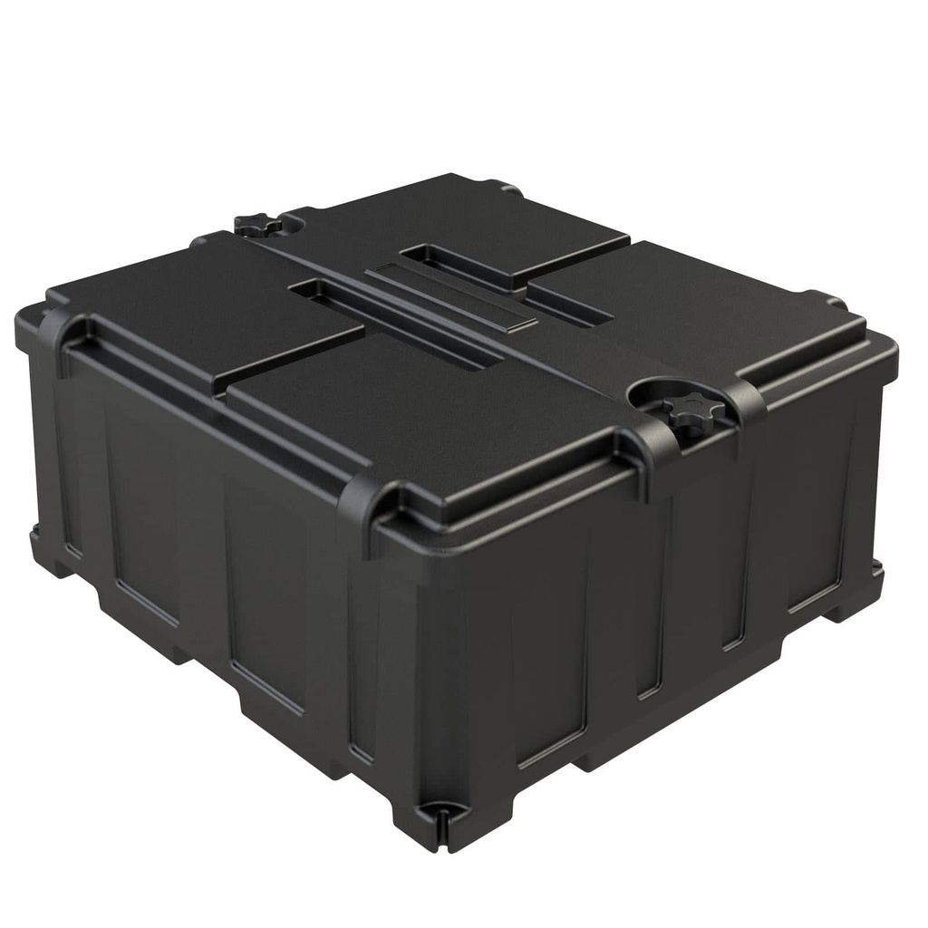 8D Dual Commercial Battery Box Black with Lid    HM485