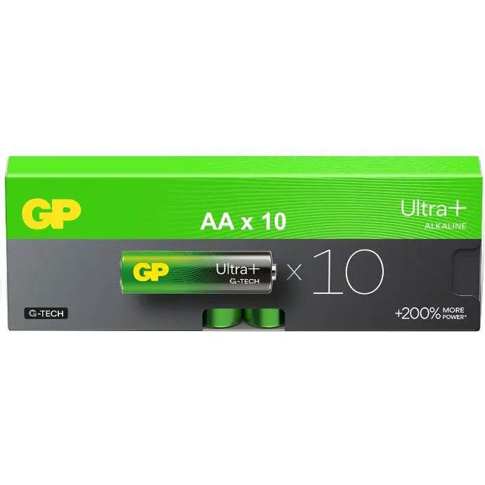 GP Ultra Plus AA Batteries 200% More Power | Box of 10 - GP15AUPGT-BOX10