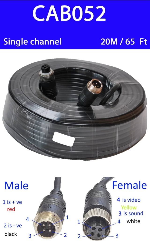4 Pin Camera Extension 20M   PS20MCAM