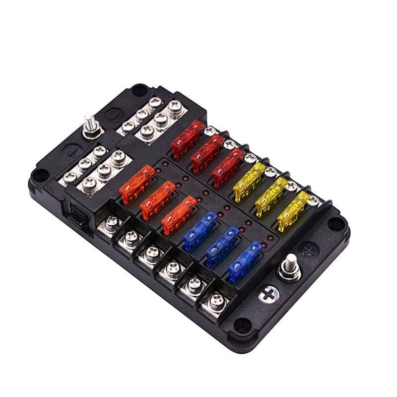 12 Way Circuit Fuse Board LED Compact    YJ12FB1714L