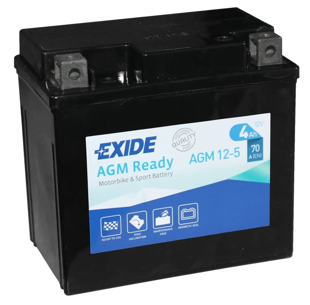 Exide AGM12-5 12V Motorcycle Battery ( 4910 )    AGM12-5