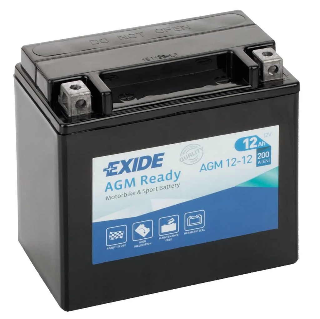 Exide AGM12-12 12V Motorcycle Battery    AGM12-12