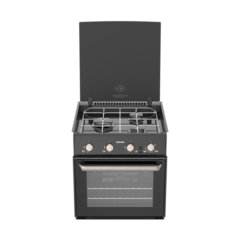 Triplex Cooker 12V Ign  Black Lid/Glass Brushed Nickel   SOH70998