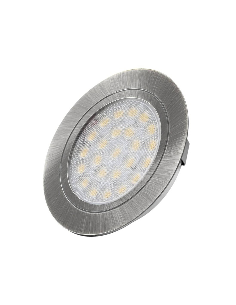 Oval Recessed Mount - Brushed Steel Neutral White 40K   OVAL-2W-SD-40K-01