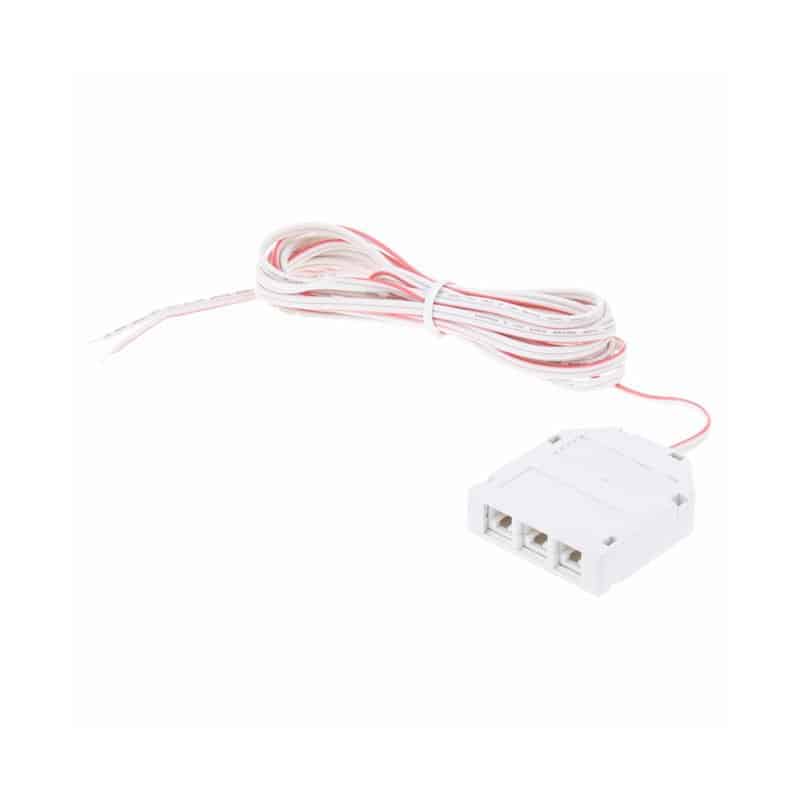 MINI 3-way splitter in white with 2m cable without plug   OKSZ-2M-LED-3-BI