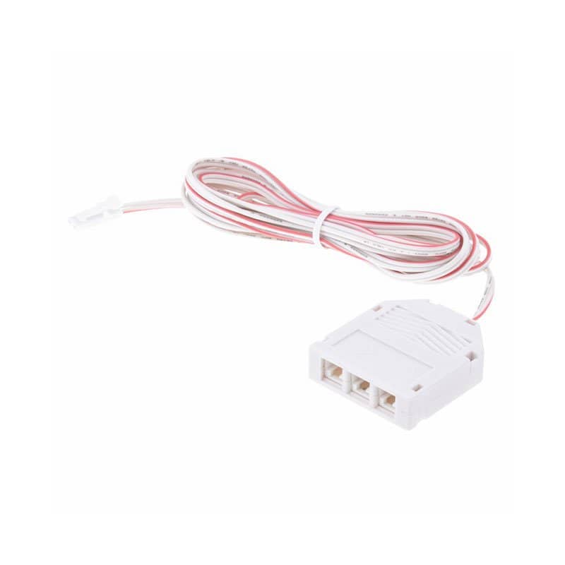 3-way splitter with 2m cable and MINI plug White   OKS-MIN3P-WTY-BI-01