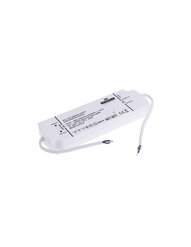 LED Premium Slim Driver IP44 12v 60W    TRA-S-IP44-60W-T-01