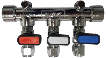 Danfast 8mm 3 Way N/Pltd Manifold Set    807020