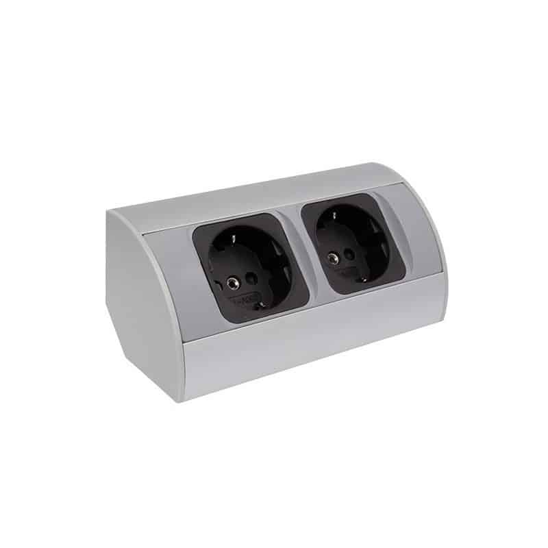 CORNER BOX 2x Schuco Socket    CORNER-ALU-2G-DE-1