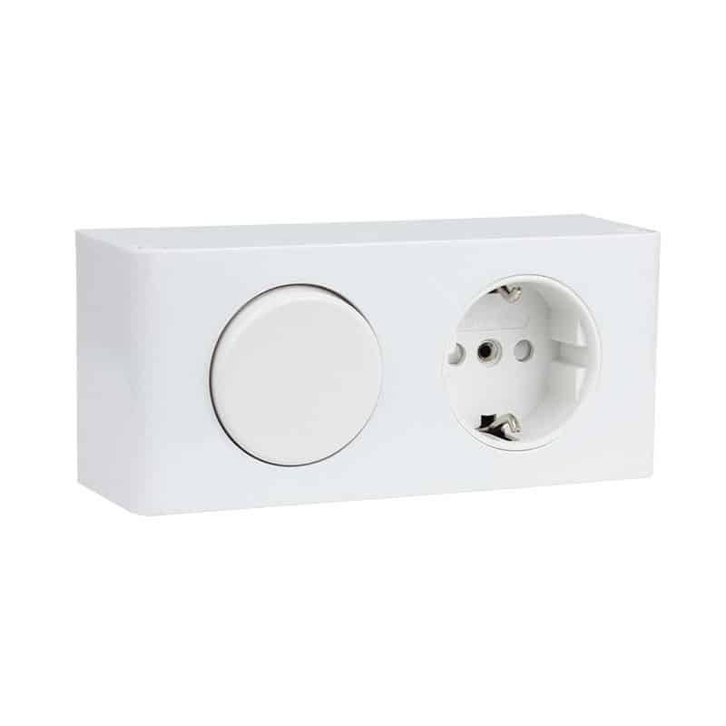 KOMBIBOX White Schuko Switch And Socket    KOMBIBOX-SCHU-BI-06