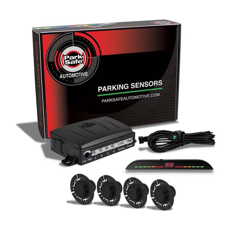 Front Parking Sensor Kit 14.5mm Flush Mount with LED Display Matt Black PS946M