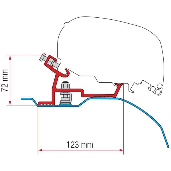 Fiamma F80S Bracket Kit Ducato/Boxer/Relay ( H2-L2 & L3 )