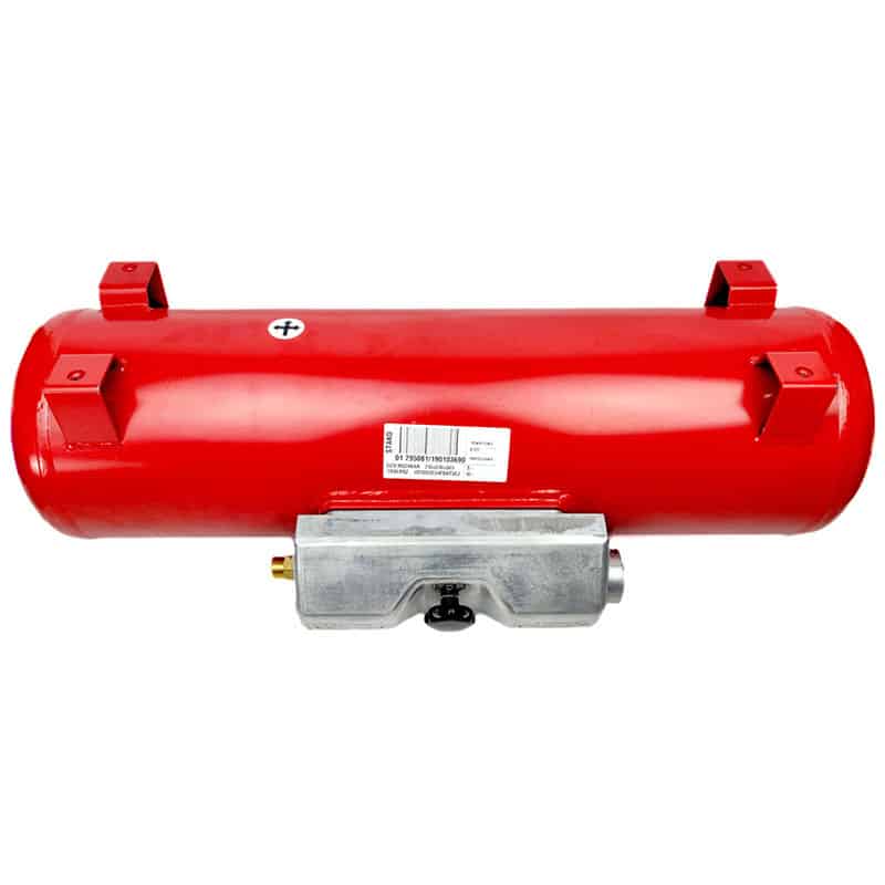 15 Litres Motorhome Gas Tank Only with Feet - Ø200mm by 540mm with set of valves and box - 400080