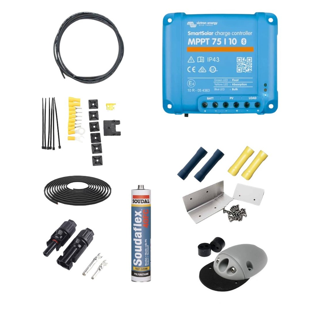 Complete Solar Wiring Kit Grey - 5W - 120W Smart MPPT