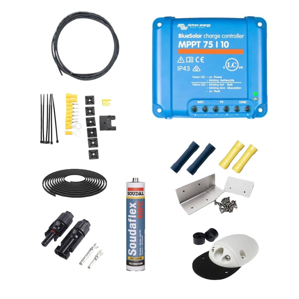 Complete Solar Wiring Kit White - 5W - 120W BLUE MPPT