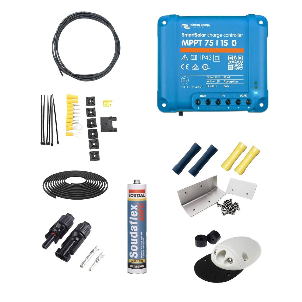 Complete Solar Wiring Kit White - 125W - 200W SMART MPPT