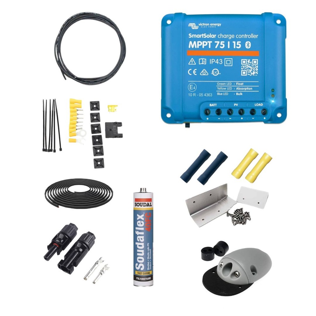 Complete Solar Wiring Kit Grey - 125W - 200W SMART MPPT