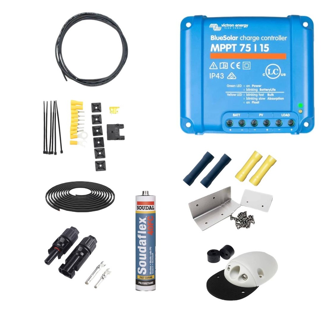 Complete Solar Wiring Kit White - 125W - 200W BLUE MPPT