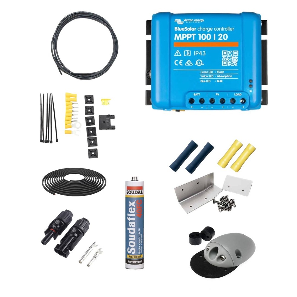 Complete Solar Wiring Kit Gray - 205W - 270W BLUE MPPT