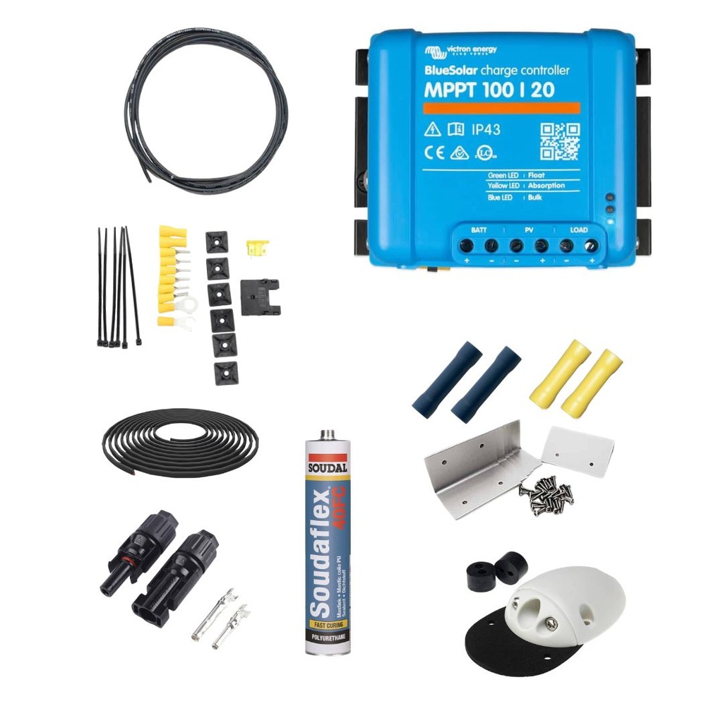 Complete Solar Wiring Kit White - 205W - 270W BLUE MPPT