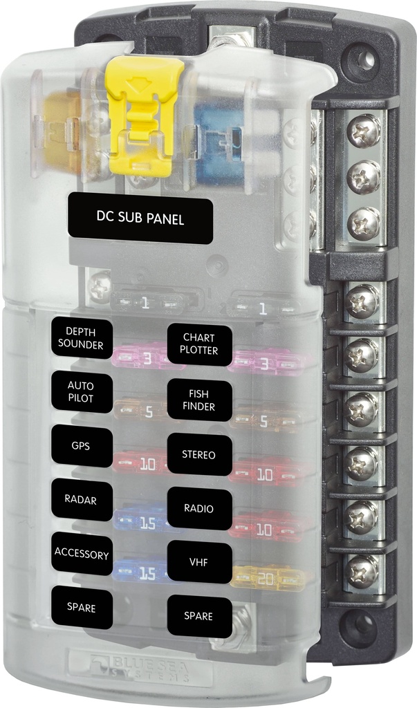 Blue Sea Systems Fuse Block ST-Blade 12 Circuits With Ground - 5026-BSS **