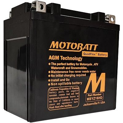 MBYZ16HD - Motobatt AGM Motorcycle Battery 12V 16Ah