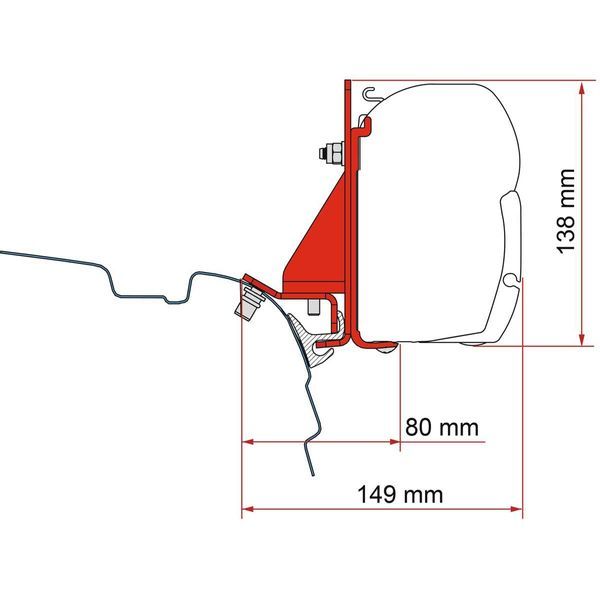 Fiamma F45 Kit VW T5/T6 Combi Rail Bracket Brandrup  - 98655Z147