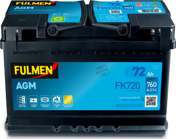 Fulmen AGM Start-Stop FK720 096 72ah 760cca - FK720 - ( FK700 ) 