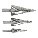 Spiral Flute HSS 4341 Step Drill Bit Set 3pc