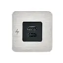 Scanstrut TILE - USB-C / USB-C Interiors Charging Socket 12/24V - Brushed Stainless Bezel SC-TILE-21