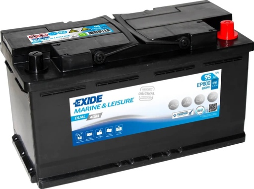 [101141] Exide EP800 Dual AGM Battery ( 017 ) 95Ah 850cca   EP800