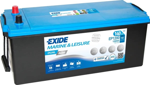 [101143] Exide EP1200 Dual AGM Battery ( 627 ) 140Ah 700cca   EP1200