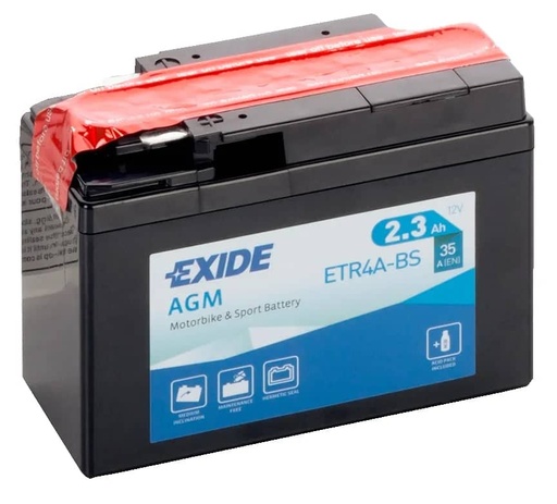 [101559] Exide ETR4A-BS 12V AGM Motorcycle Battery ( YTR4A-BS ) 2.3Ah 35cca   ETR4A-BS