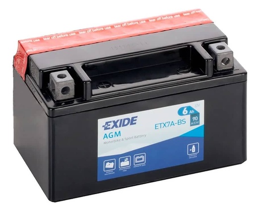 [101729] Exide ETX7A-BS 12V AGM Motorcycle Battery ( YTX7A-BS ) 6Ah 90cca   ETX7A-BS