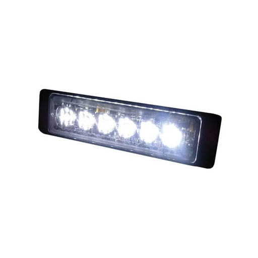 [102426] 6  LED Warning Light White Super Slimline    LED9W