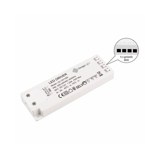 [102571] Flat Slim LED Driver 15w ( No Cables )    TRA-LD-15W-T-01