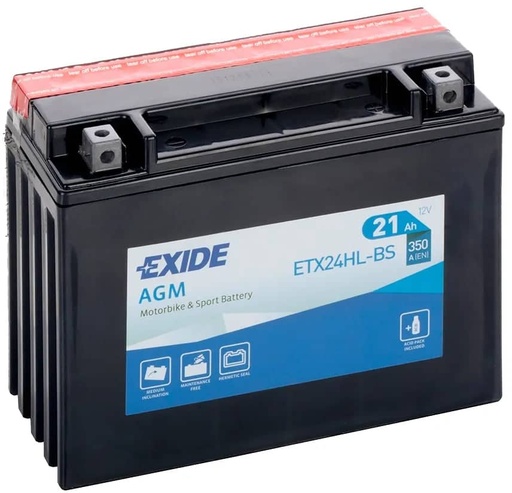 [102620] Exide ETX24HL-BS 12V AGM Motorcycle Battery ( YTX24HL-BS ) 21Ah 350cca   ETX24HL-BS