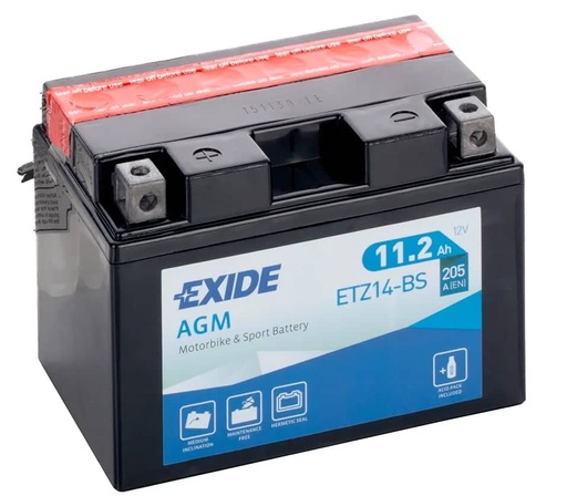 [103422] Exide ETZ14-BS 12V AGM Motorcycle Battery ( YTZ14-BS ) 11Ah 205cca   ETZ14-BS