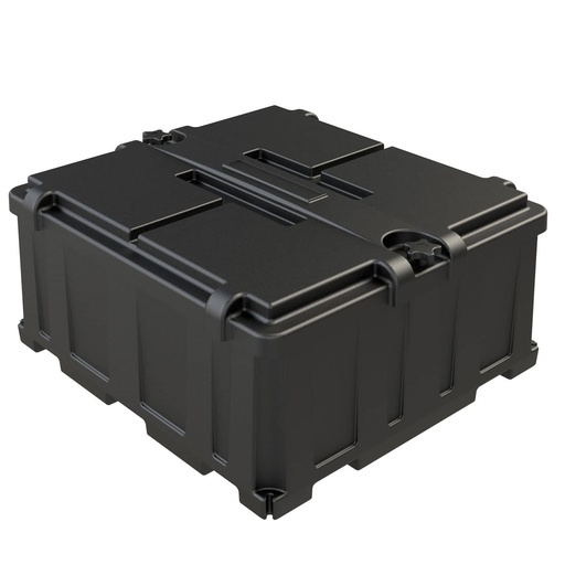 [104508] 8D Dual Commercial Battery Box Black with Lid    HM485